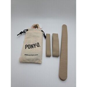 Pony-O Hair Accessories Bundle – 2 Ponytail Holders (S/M) + 1 Bun Barz Blonde